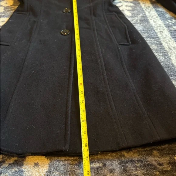 Anne Klein Black Wool Blend Pea Coat